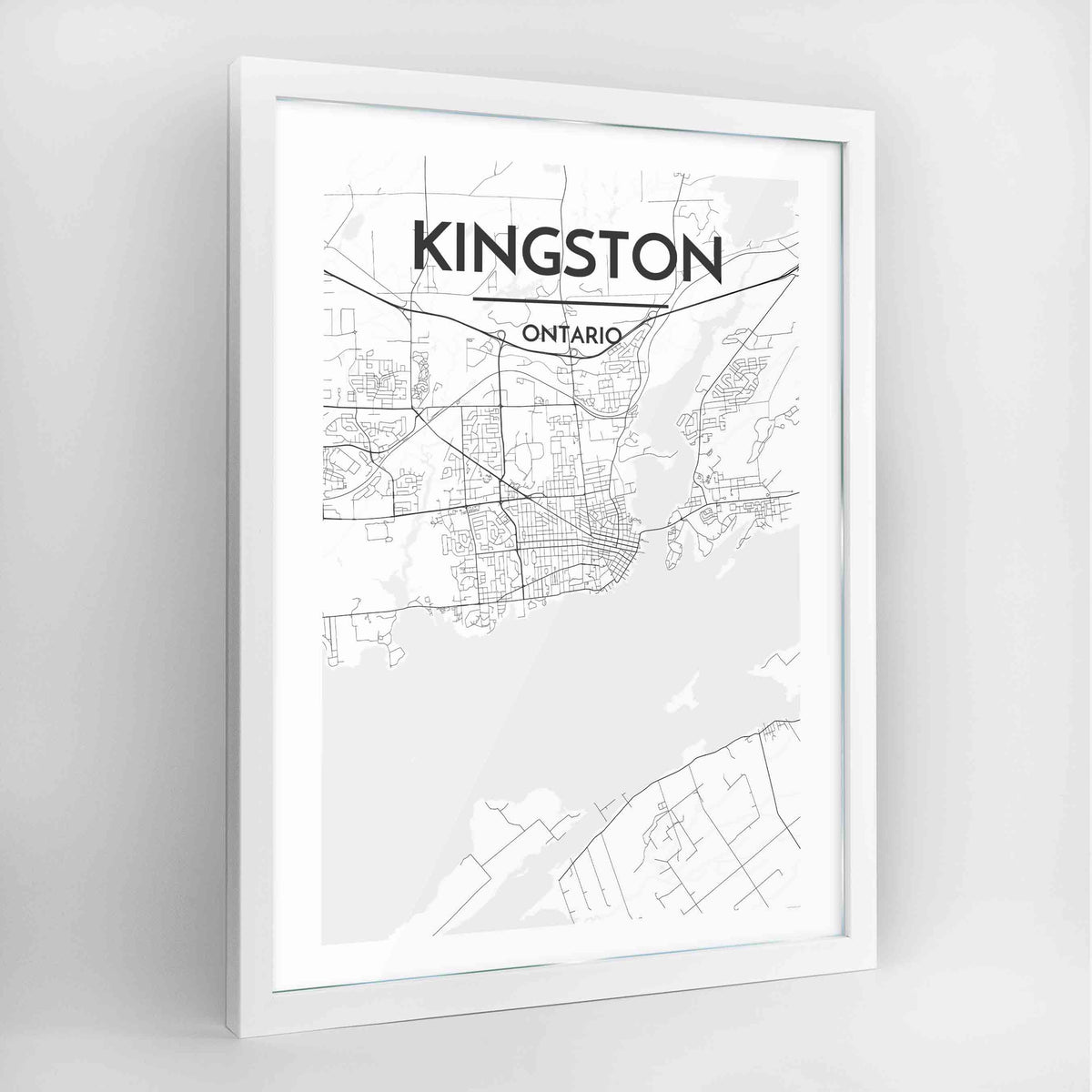 Kingston Map Art Print - Framed