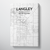Langley City Map Canvas Wrap - Point Two Design - Black and White