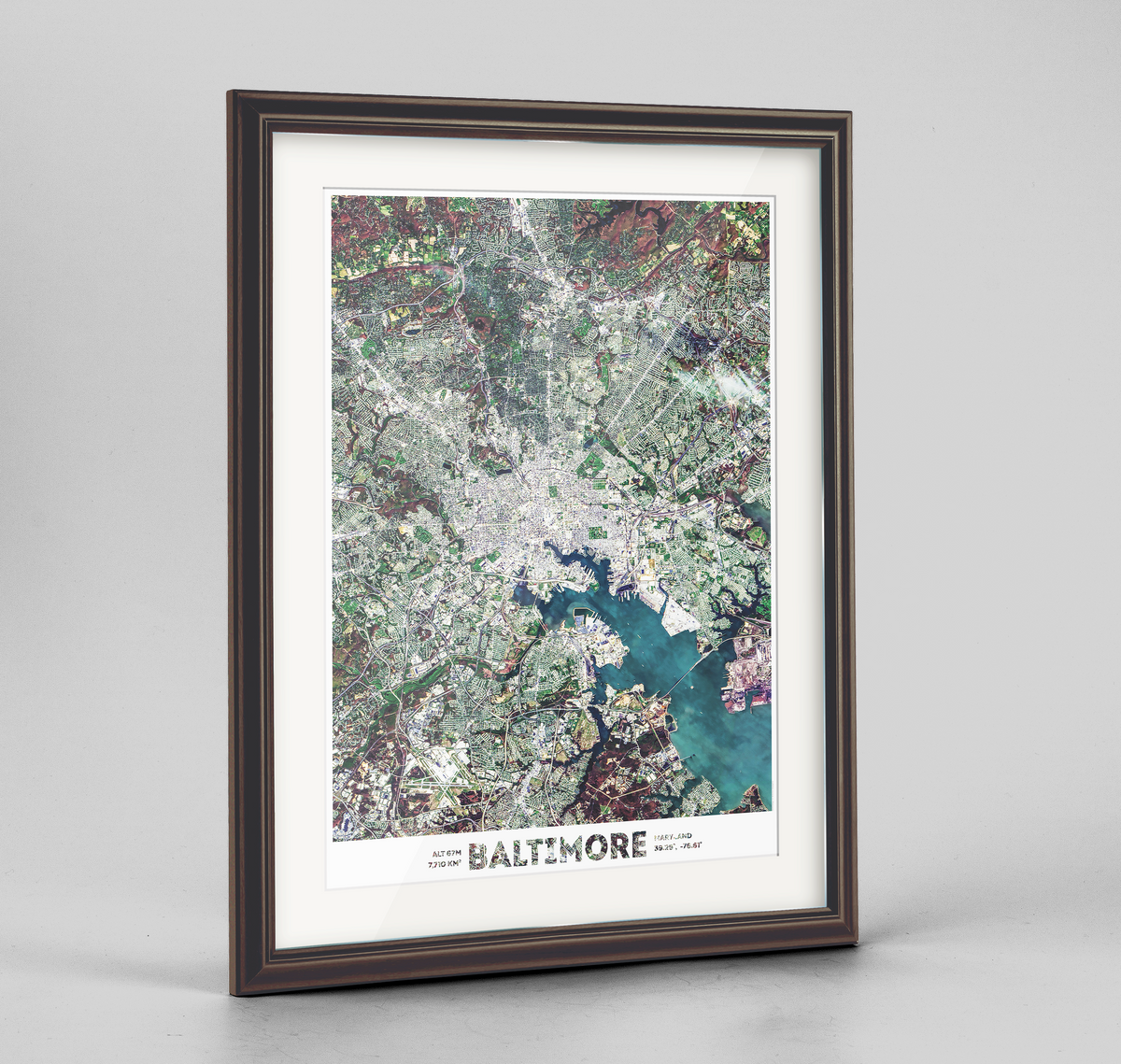 Baltimore Earth Photography Art Print - Framed