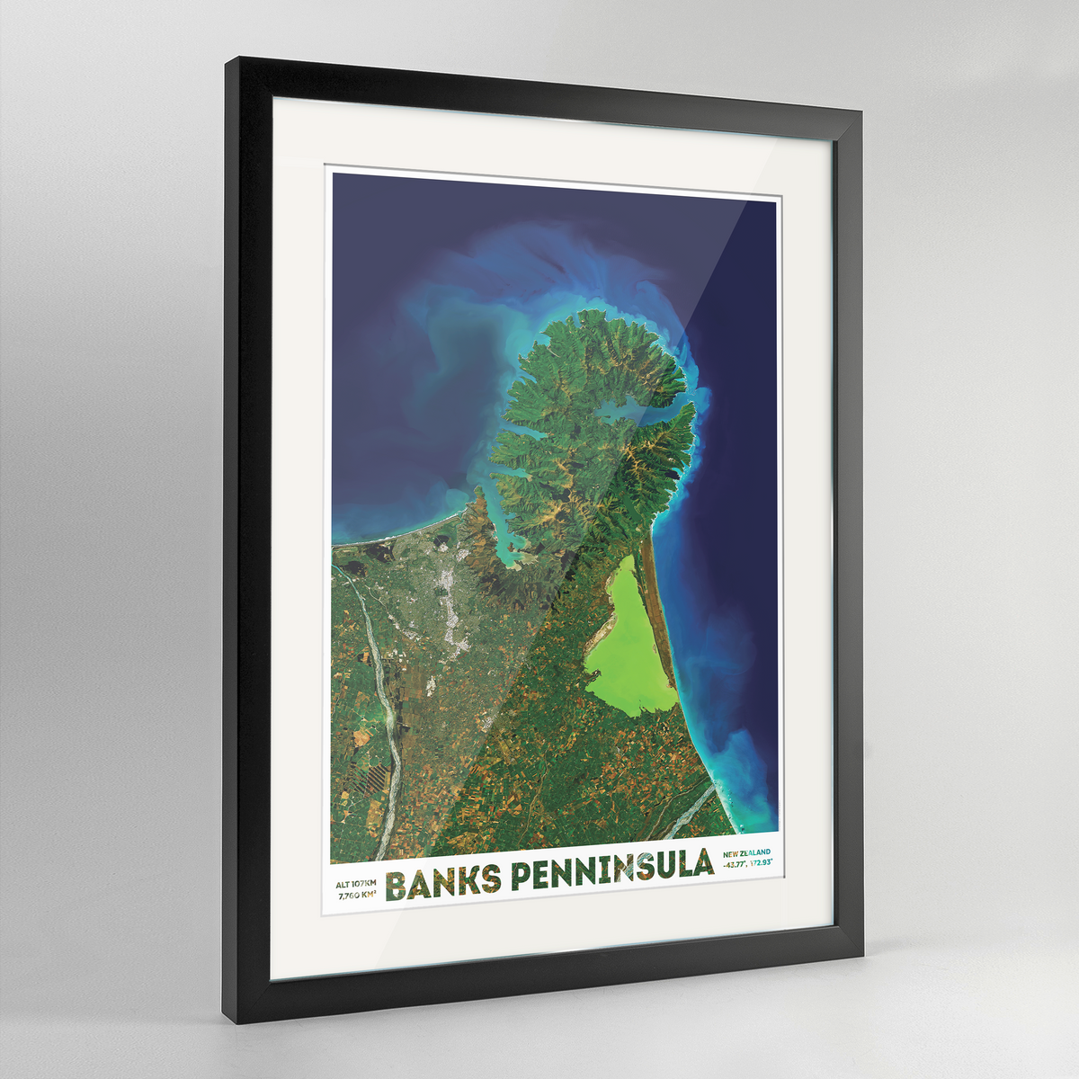 Banks Peninsula Earth Photography Art Print - Framed