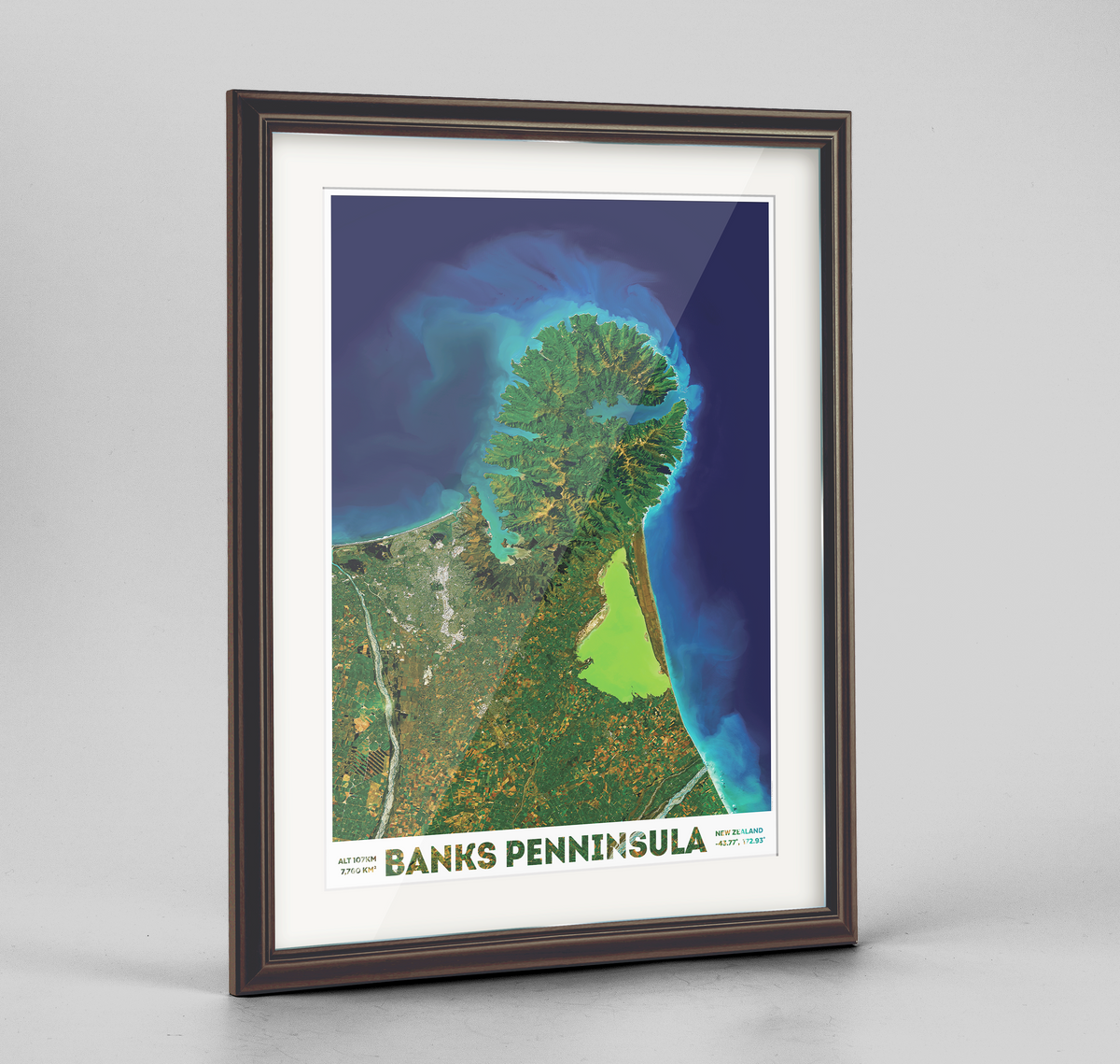 Banks Peninsula Earth Photography Art Print - Framed