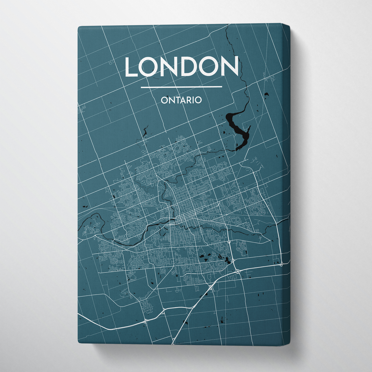 London Ontario City Map Canvas Wrap - Point Two Design