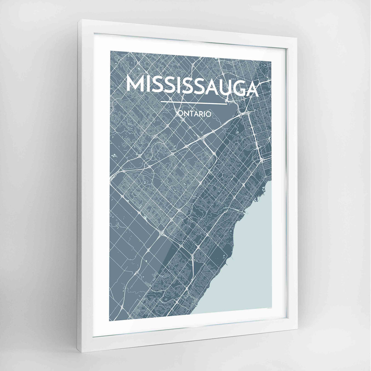 Missisauga Map Art Print - Framed