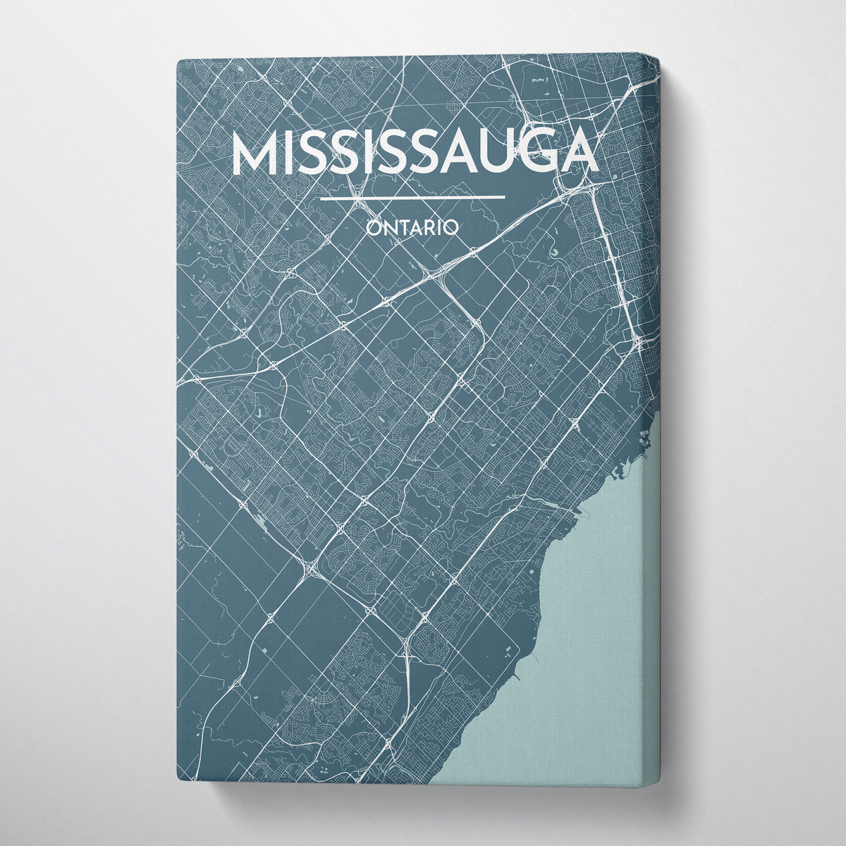 Missisauga City Map Canvas Wrap - Point Two Design
