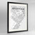 Framed Missisauga City Map 24x36" Contemporary Black frame Point Two Design Group