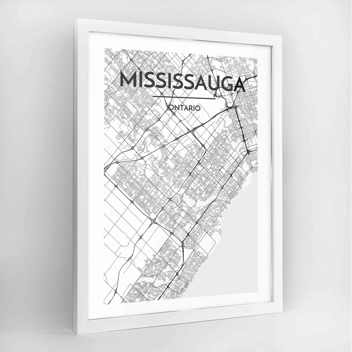 Missisauga Map Art Print - Framed