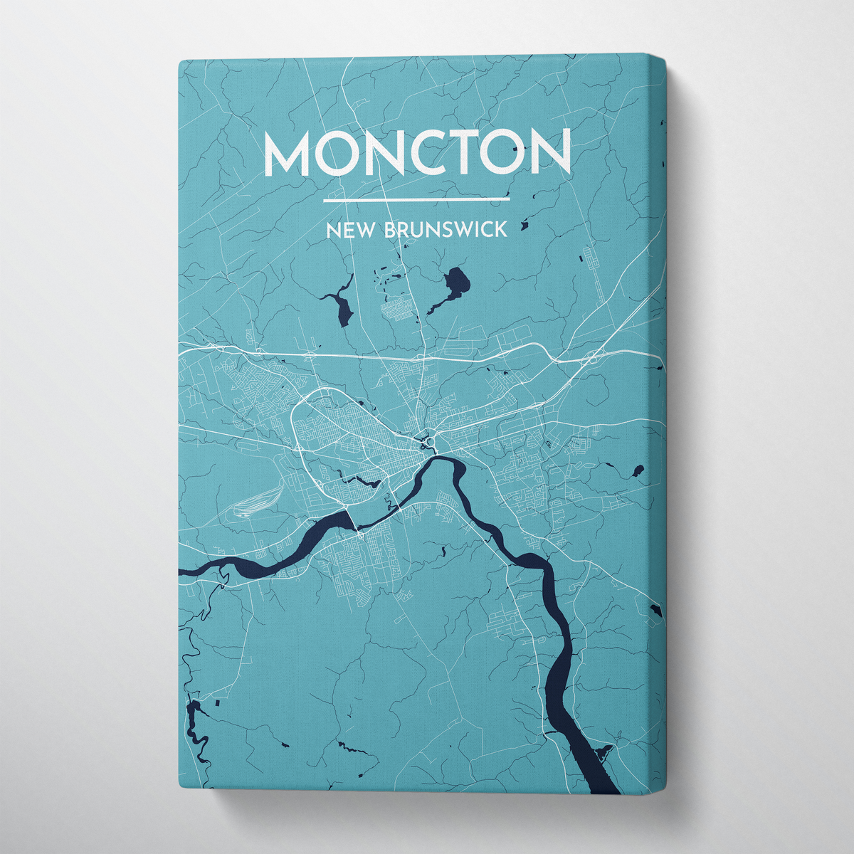Moncton City Map Canvas Wrap - Point Two Design