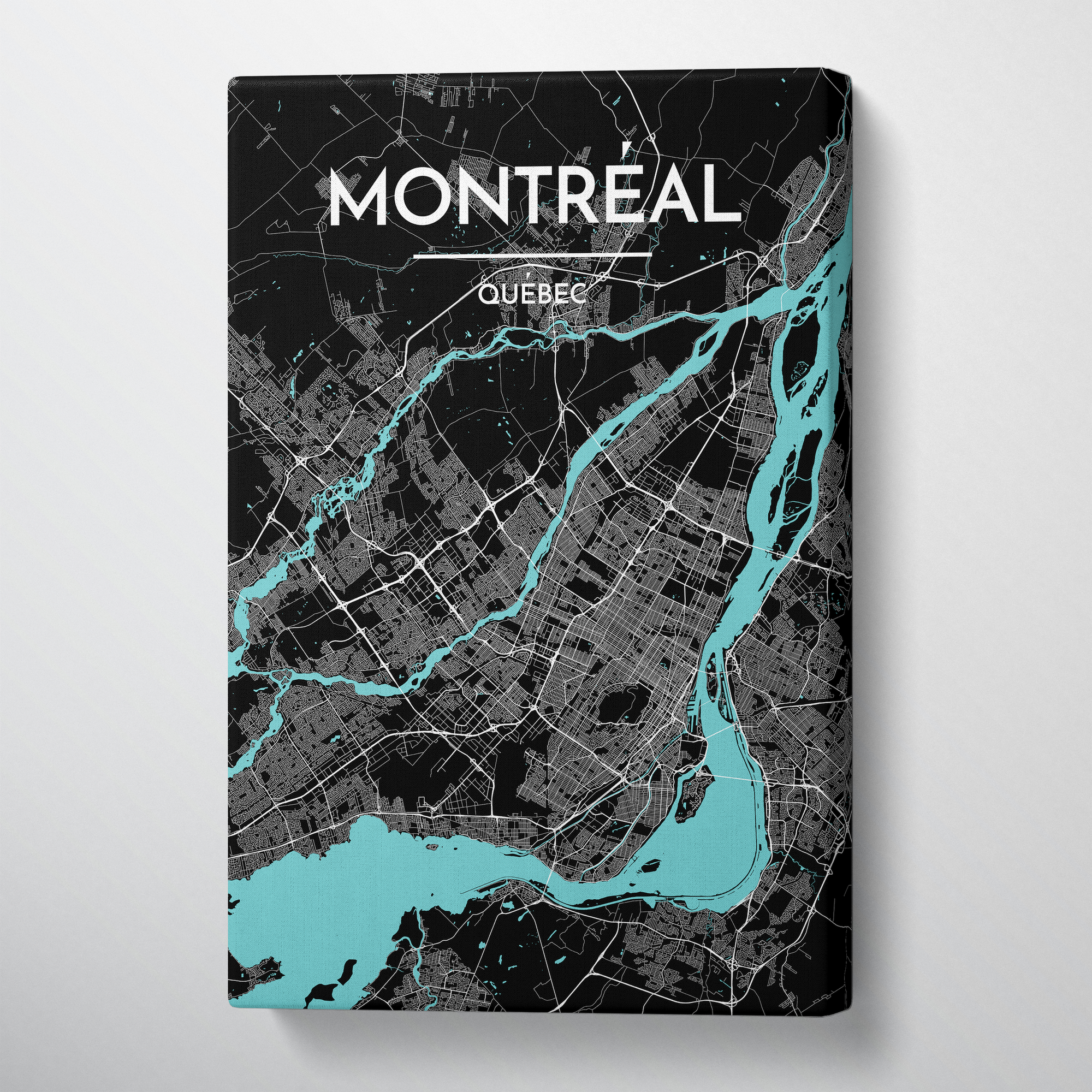 Montreal City Map Canvas Wrap - Point Two Design