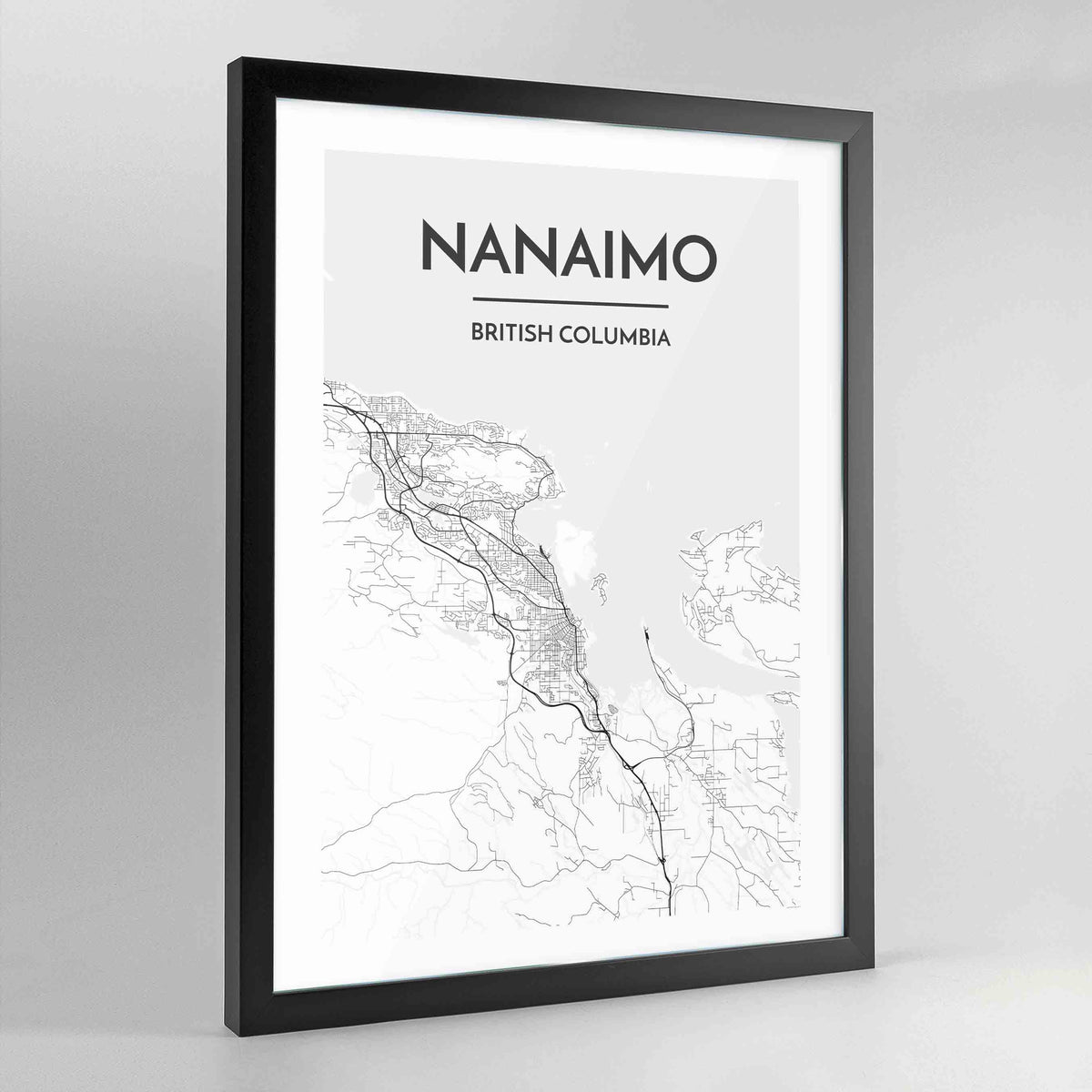 Nanaimo Map Art Print - Framed