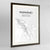 Framed Nanaimo City Map Art Print 24x36" Contemporary Walnut frame Point Two Design Group