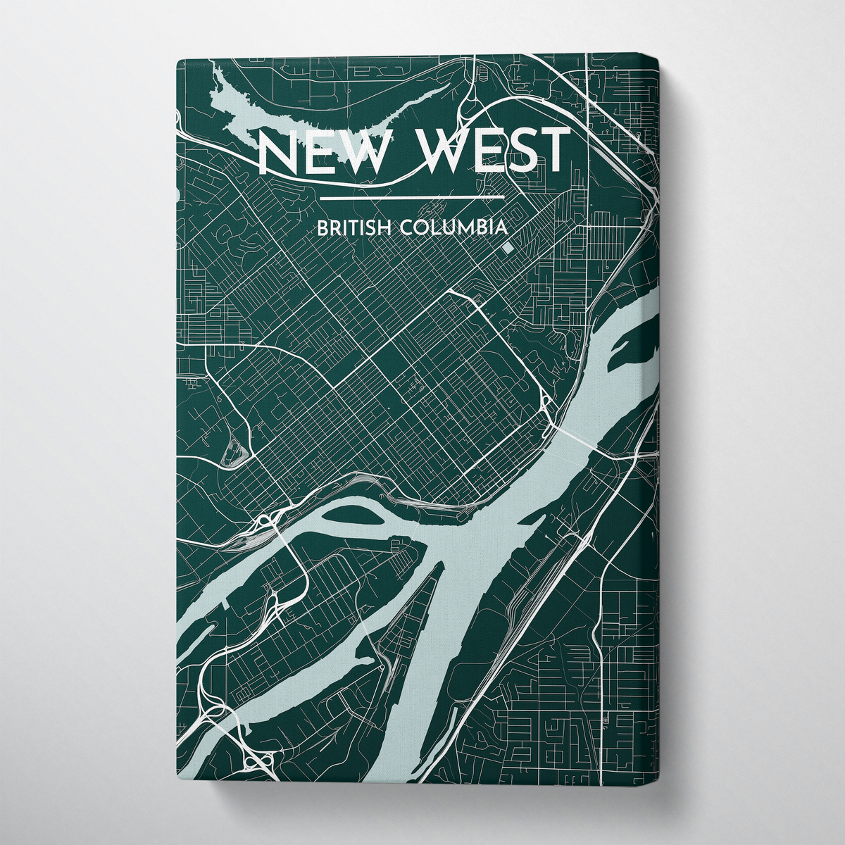 New Westminster City Map Canvas Wrap - Point Two Design