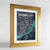 Framed Quebec City Map 24x36" Gold frame Point Two Design Group