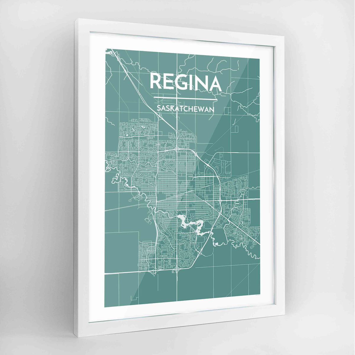 Regina Map Art Print - Framed