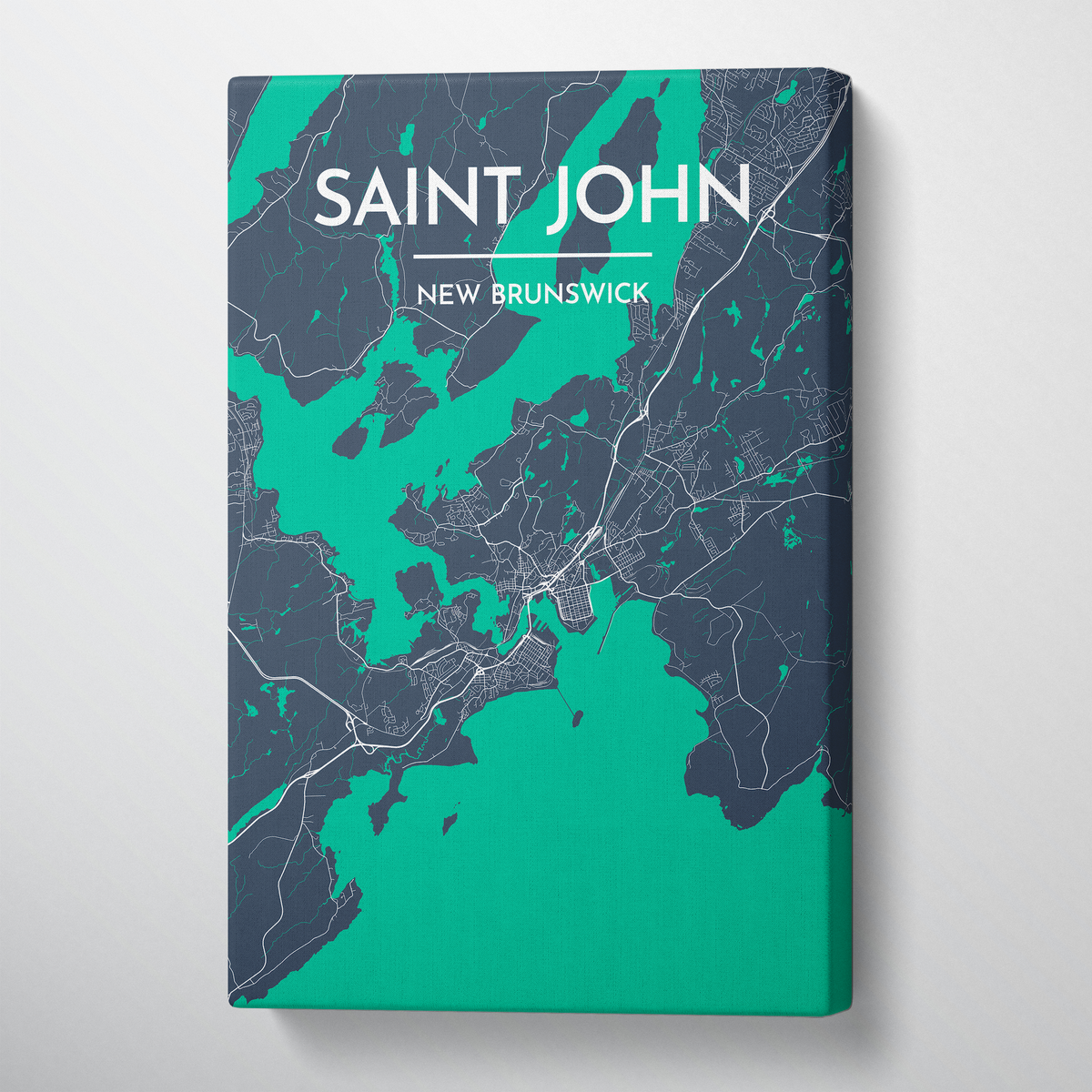 Saint John City Map Canvas Wrap - Point Two Design