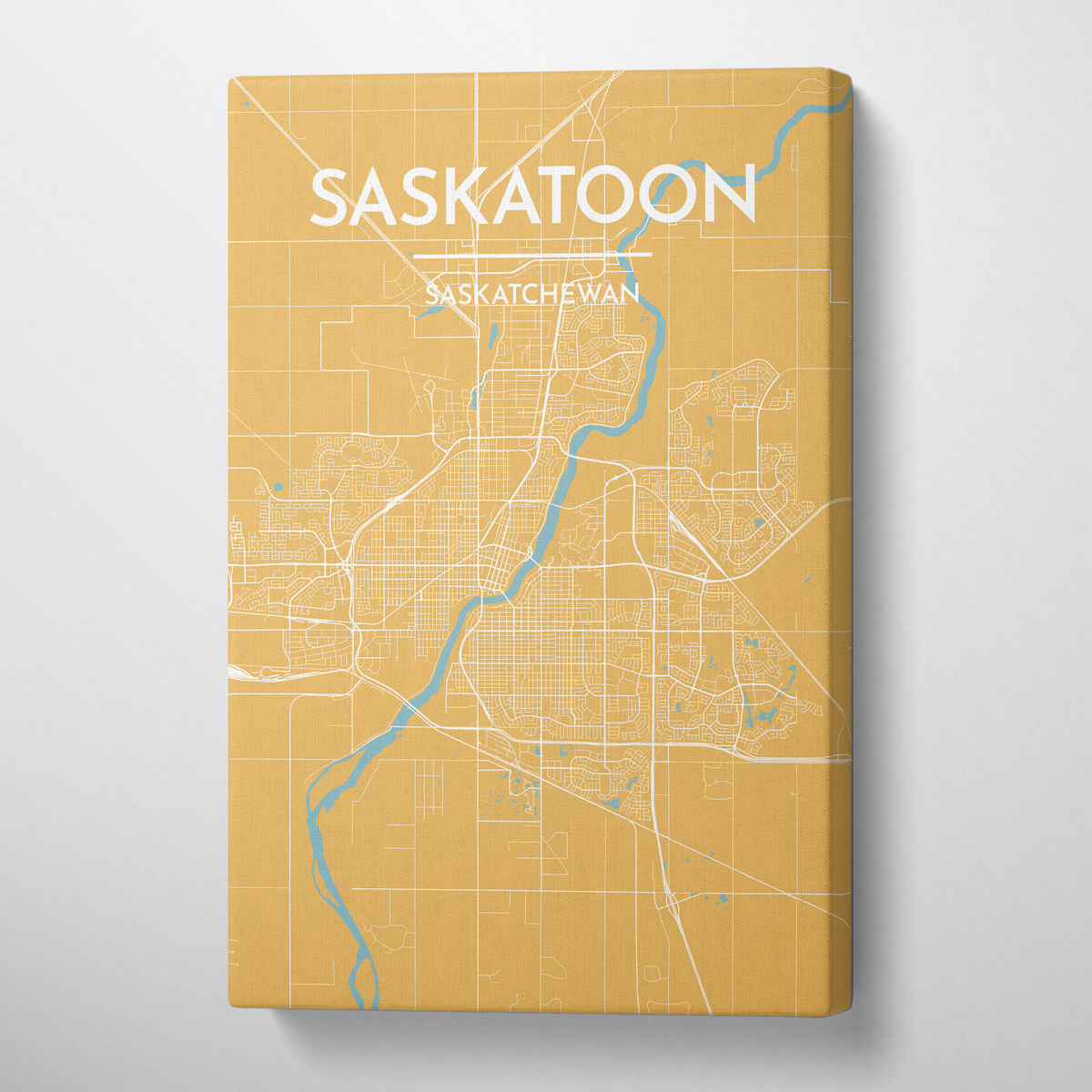 Saskatoon City Map Canvas Wrap - Point Two Design