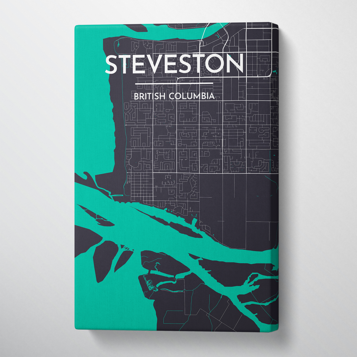 Steveston City Map Canvas Wrap - Point Two Design