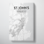 St John's City Map Canvas Wrap - Point Two Design - Black and White