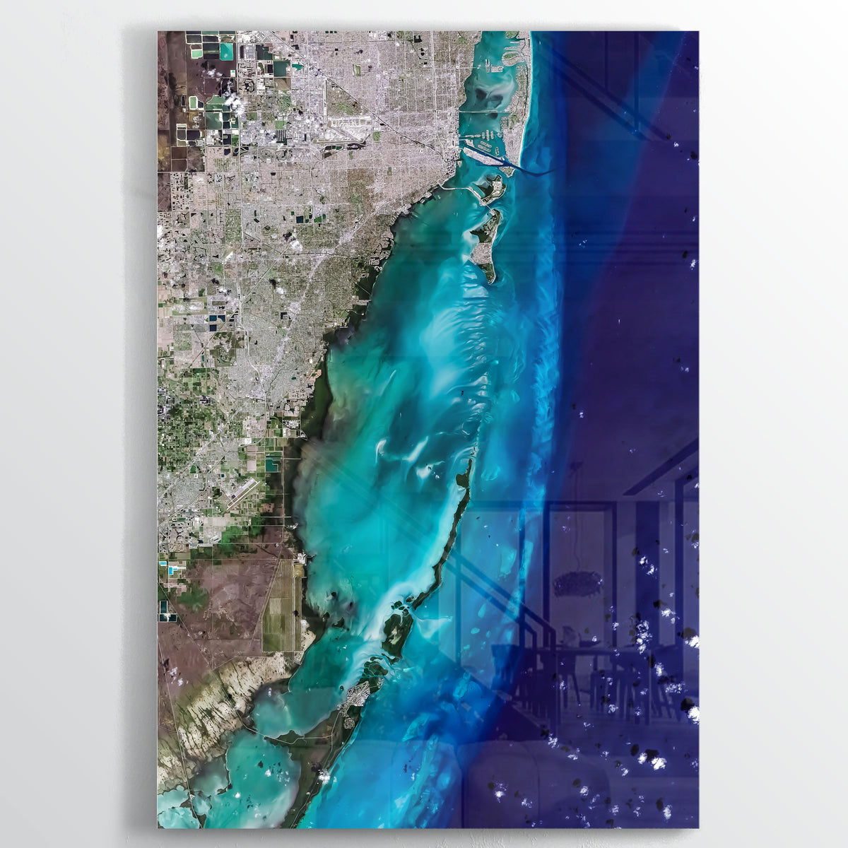Biscayne Bay Earth Photography - Floating Acrylic Art - Point Two Design