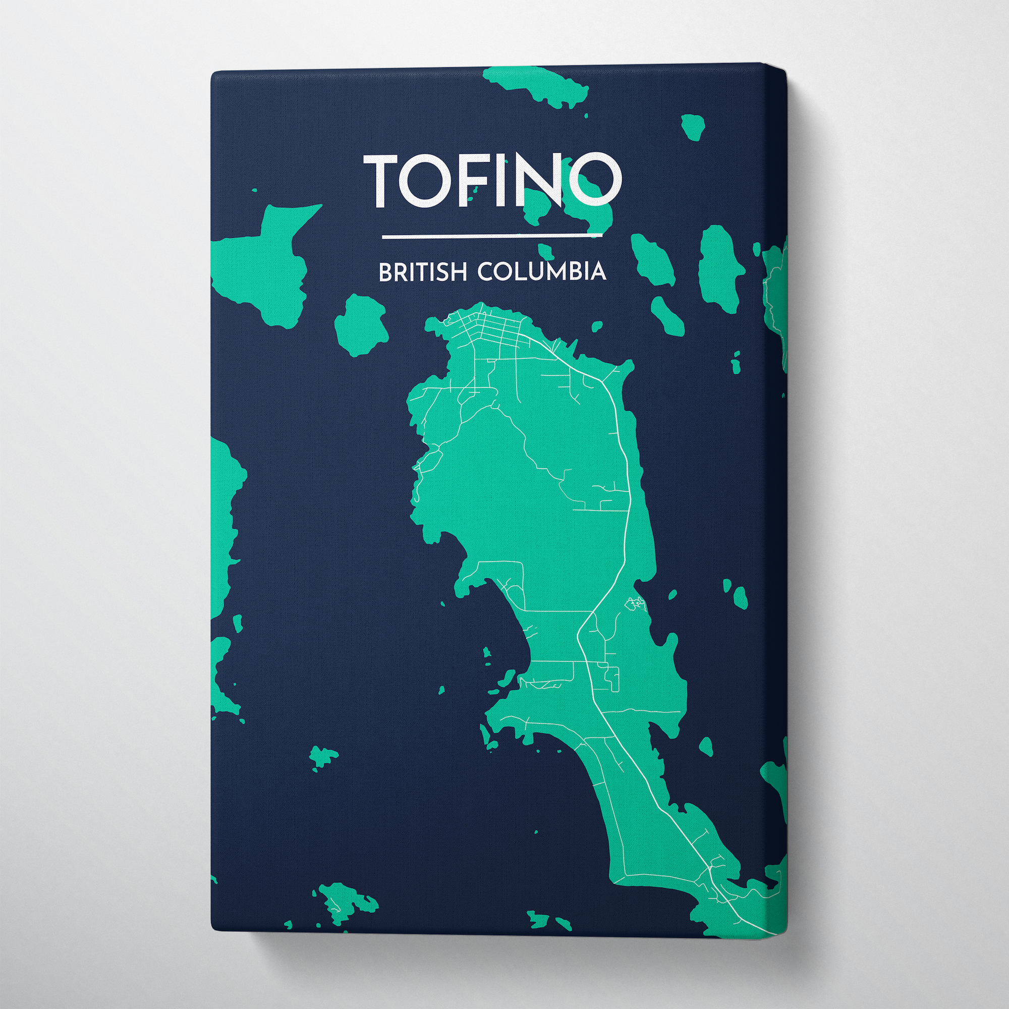 Tofino City Map Canvas Wrap - Point Two Design