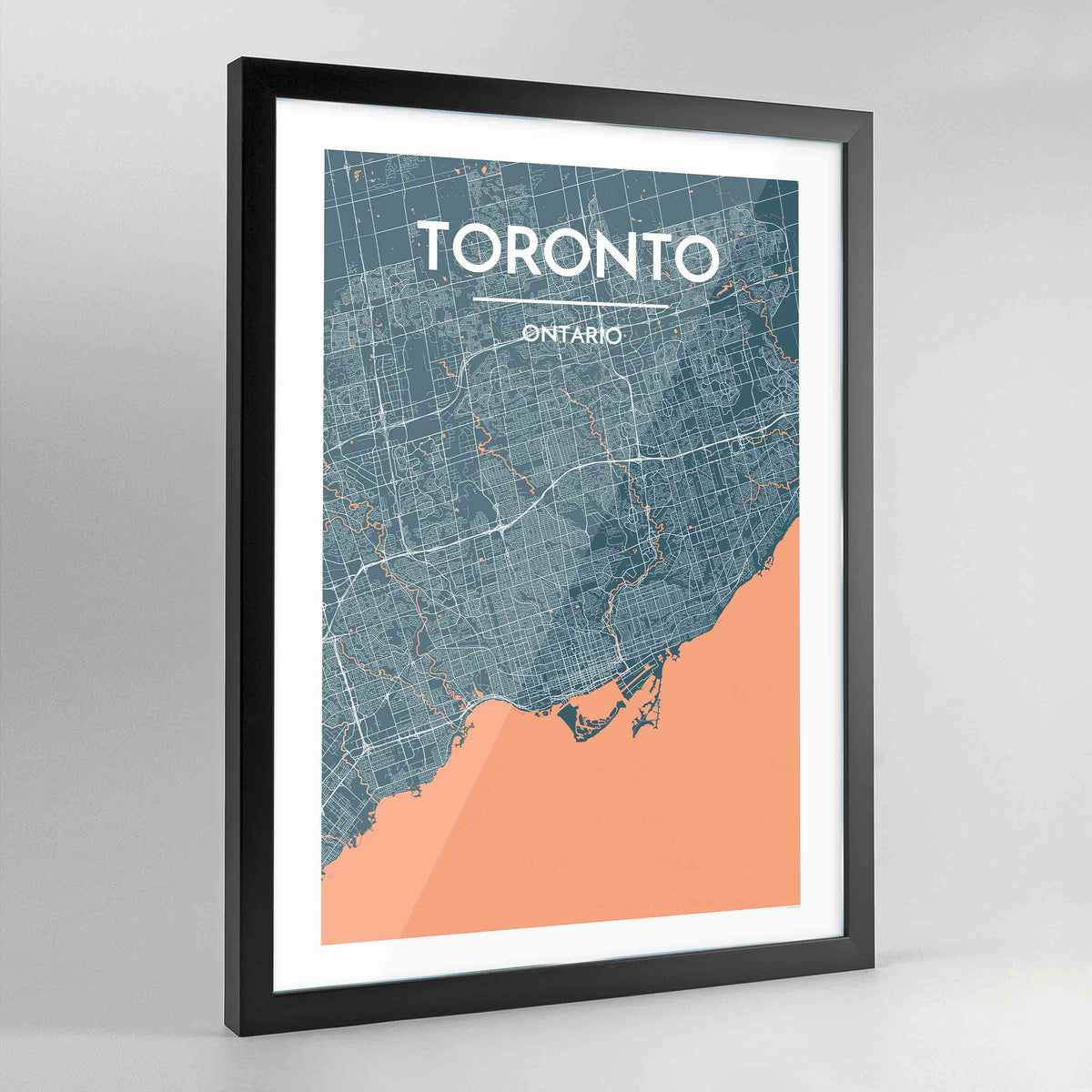 Framed Toronto City Map Art Print - Point Two Design