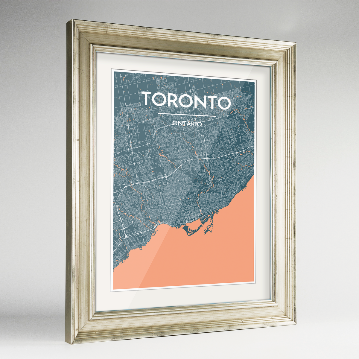 Toronto Map Art Print - Framed
