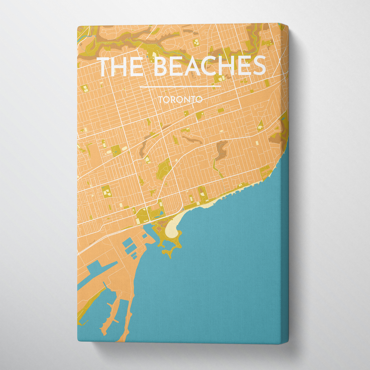 Toronto Beaches City Map Map Canvas Wrap - Point Two Design