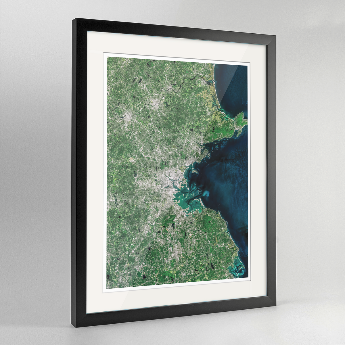 Boston Earth Photography Art Print - Framed