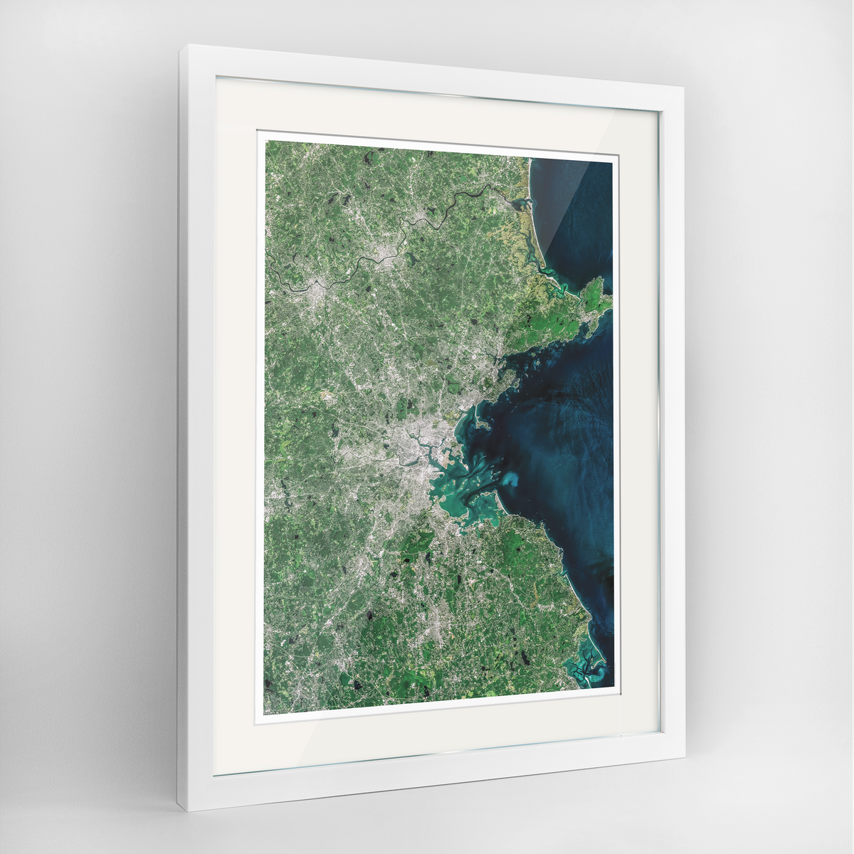 Boston Earth Photography Art Print - Framed