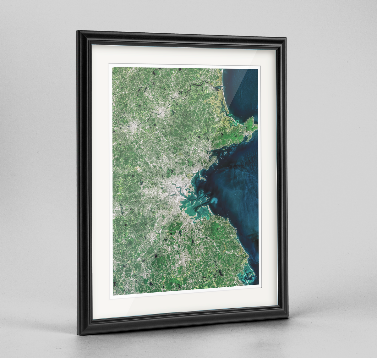 Boston Earth Photography Art Print - Framed