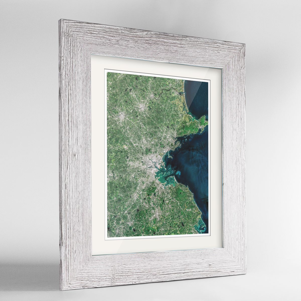 Boston Earth Photography Art Print - Framed