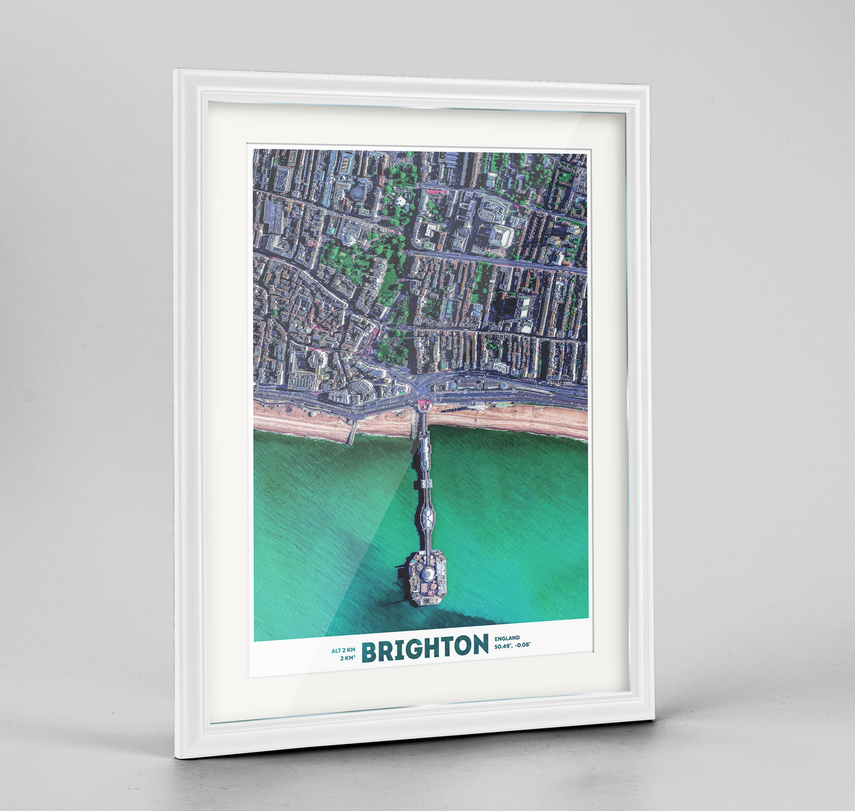 Brighton Earth Photography Art Print - Framed