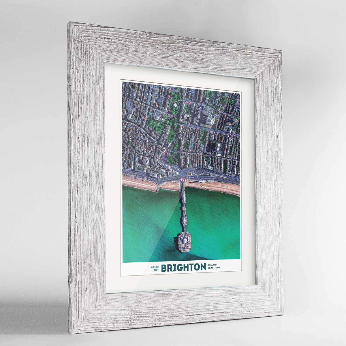 Brighton Earth Photography Art Print - Framed