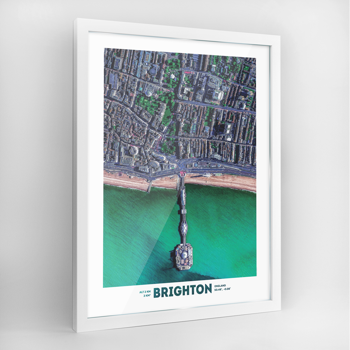 Brighton Earth Photography Art Print - Framed