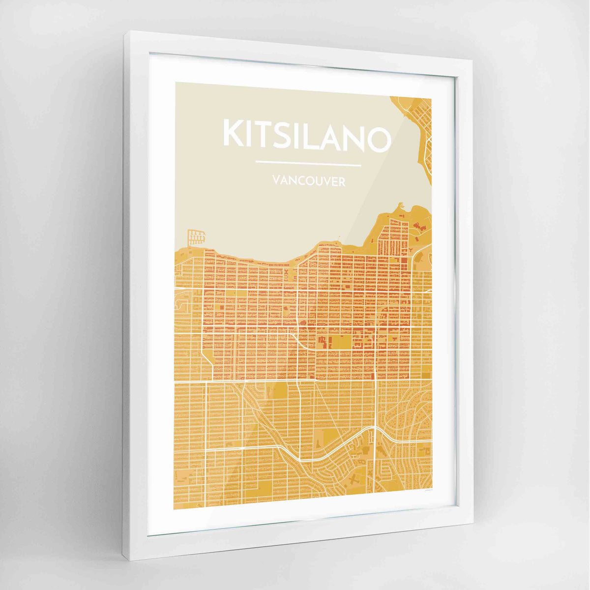 Kitsilano Vancouver Map Art Print - Framed