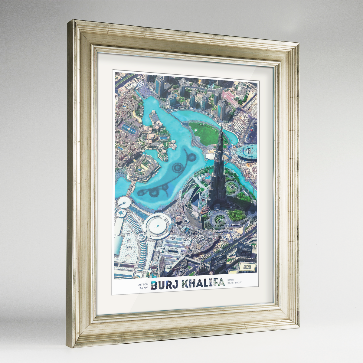 Burj Khalifa Earth Photography Art Print - Framed