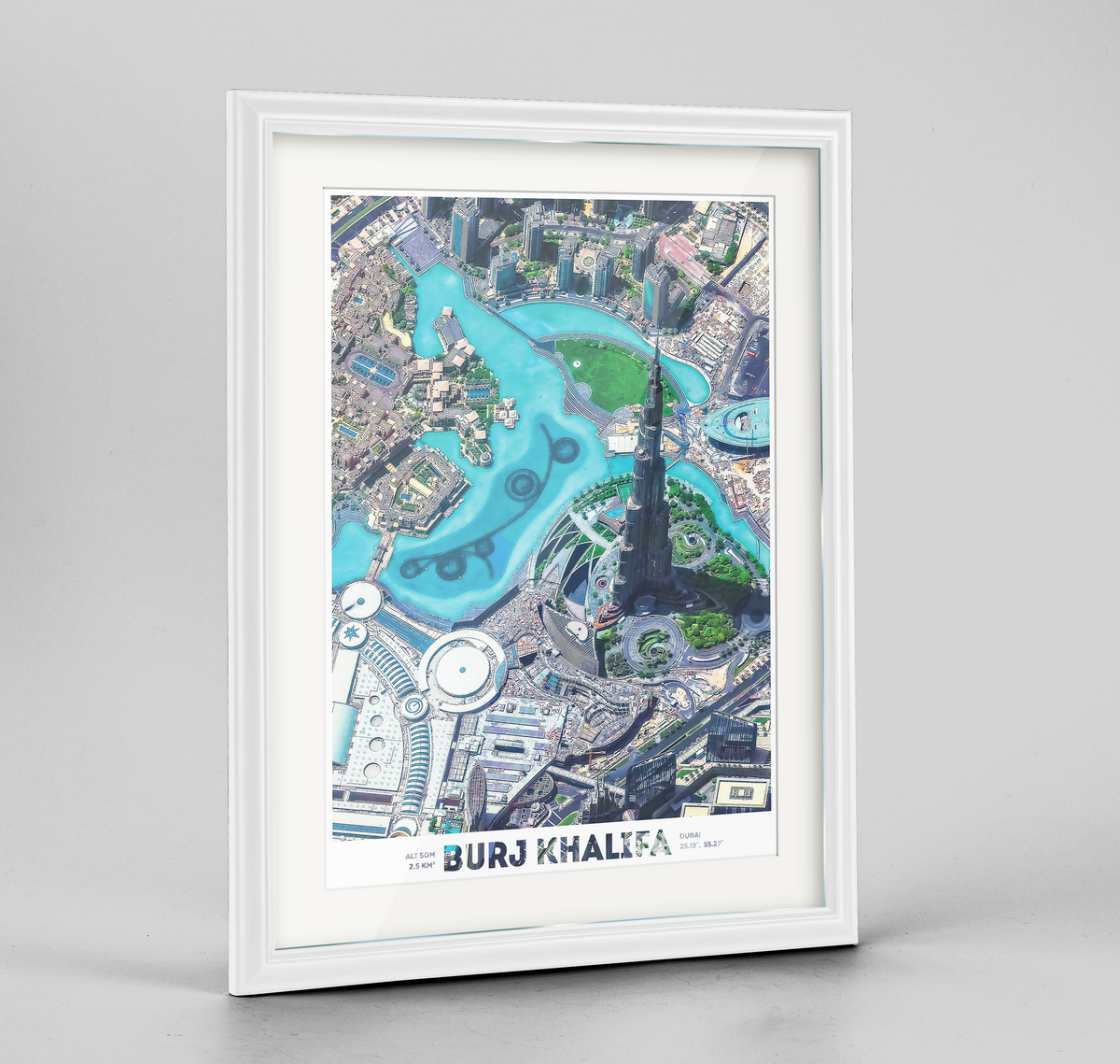 Burj Khalifa Earth Photography Art Print - Framed