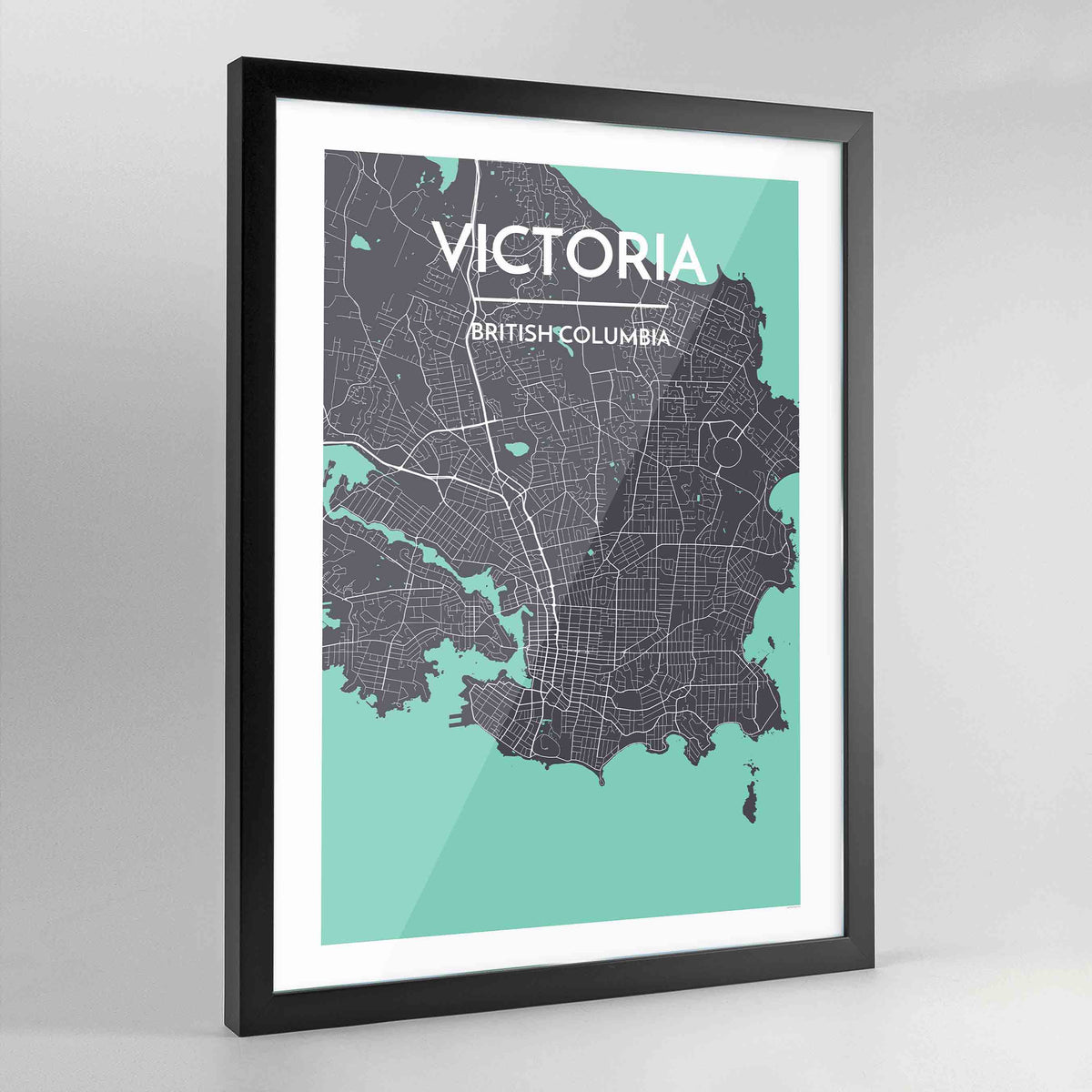 Framed Victoria City Map Art Print - Point Two Design