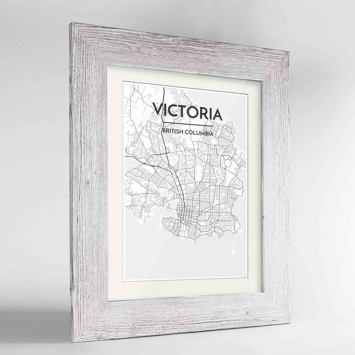 Victoria Map Art Print - Framed