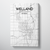 Welland City Map Canvas Wrap - Point Two Design - Black and White