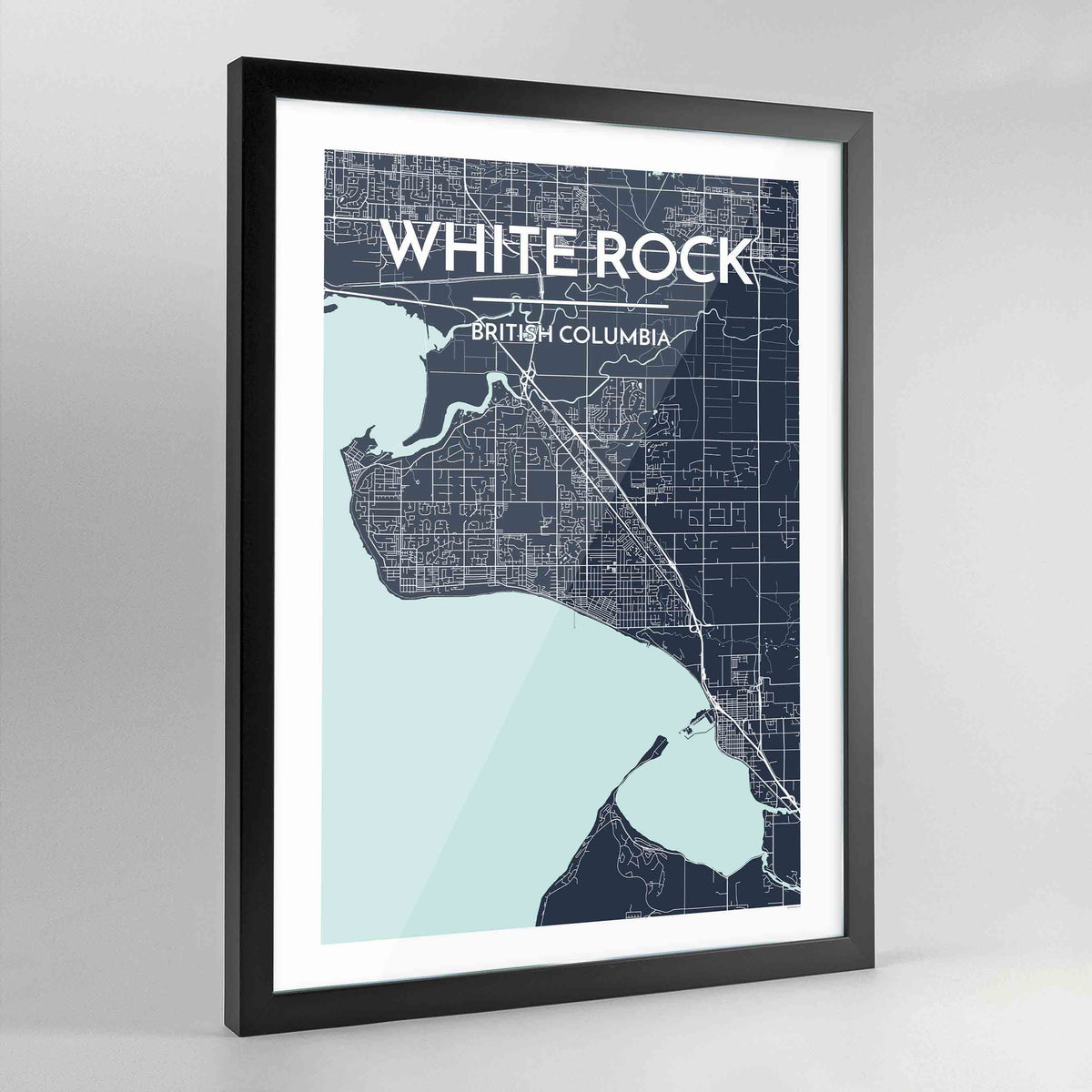 Framed White Rock City Map Art Print - Point Two Design
