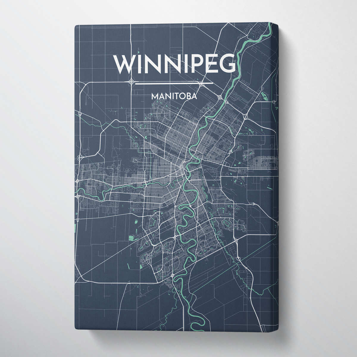 Winnipeg City Map Canvas Wrap - Point Two Design