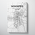 Winnipeg City Map Canvas Wrap - Point Two Design - Black and White