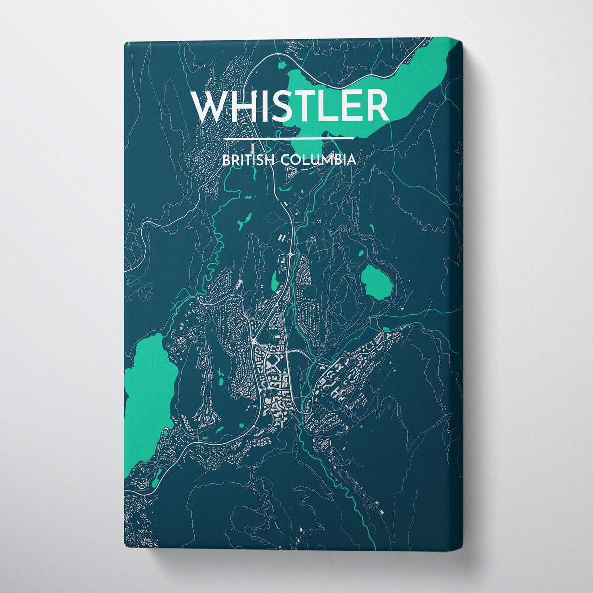 Whistler City Map Canvas Wrap - Point Two Design