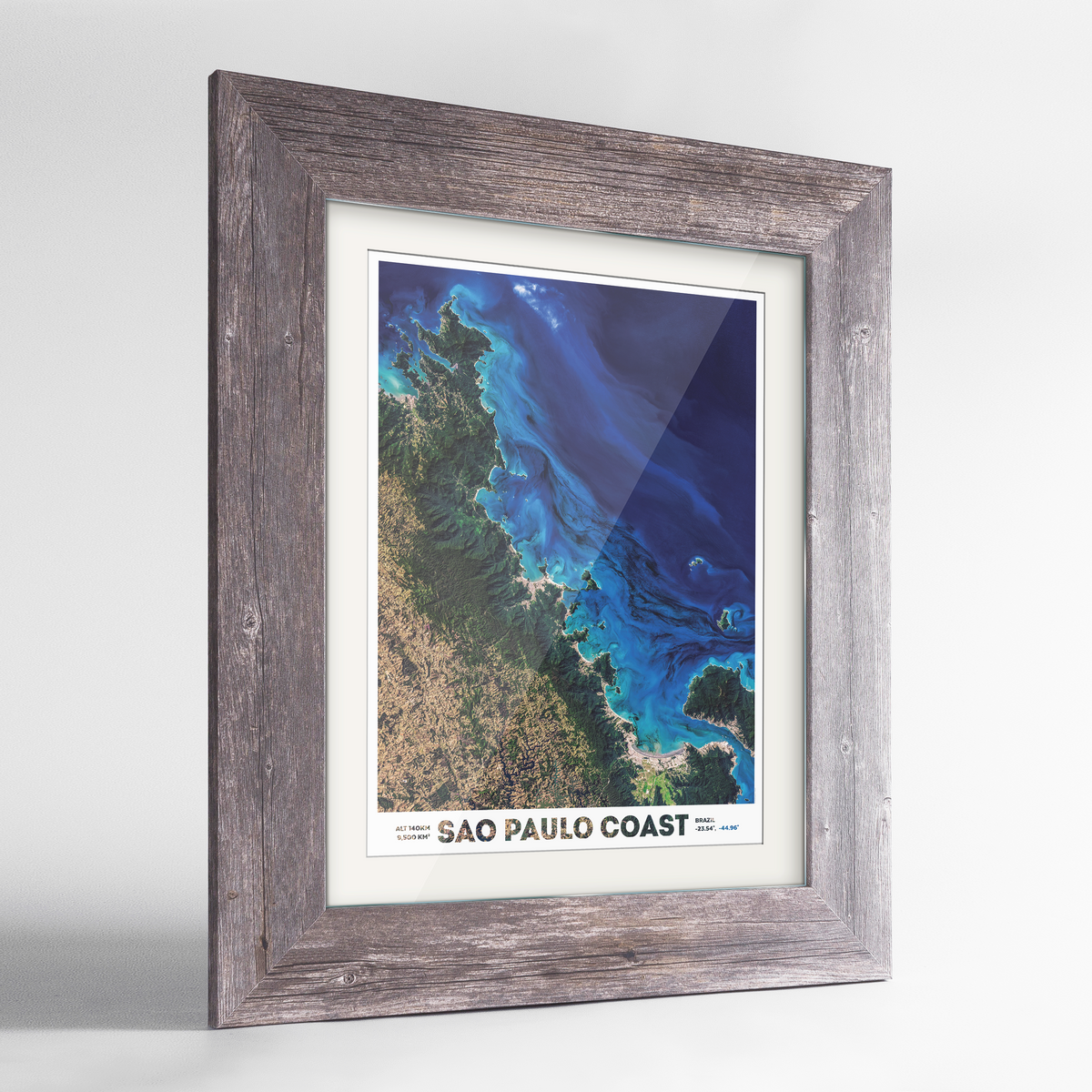 Coast of Sao Paulo Earth Photography Art Print - Framed
