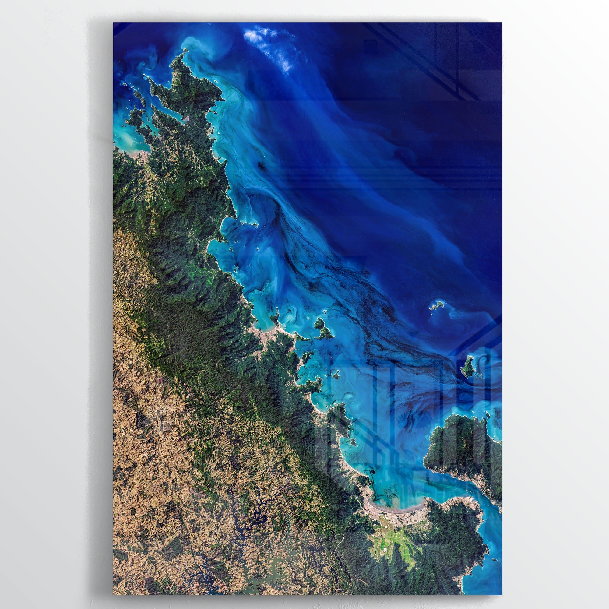 Coast of Sao Paulo Earth Photography - Floating Acrylic Art - Point Two Design