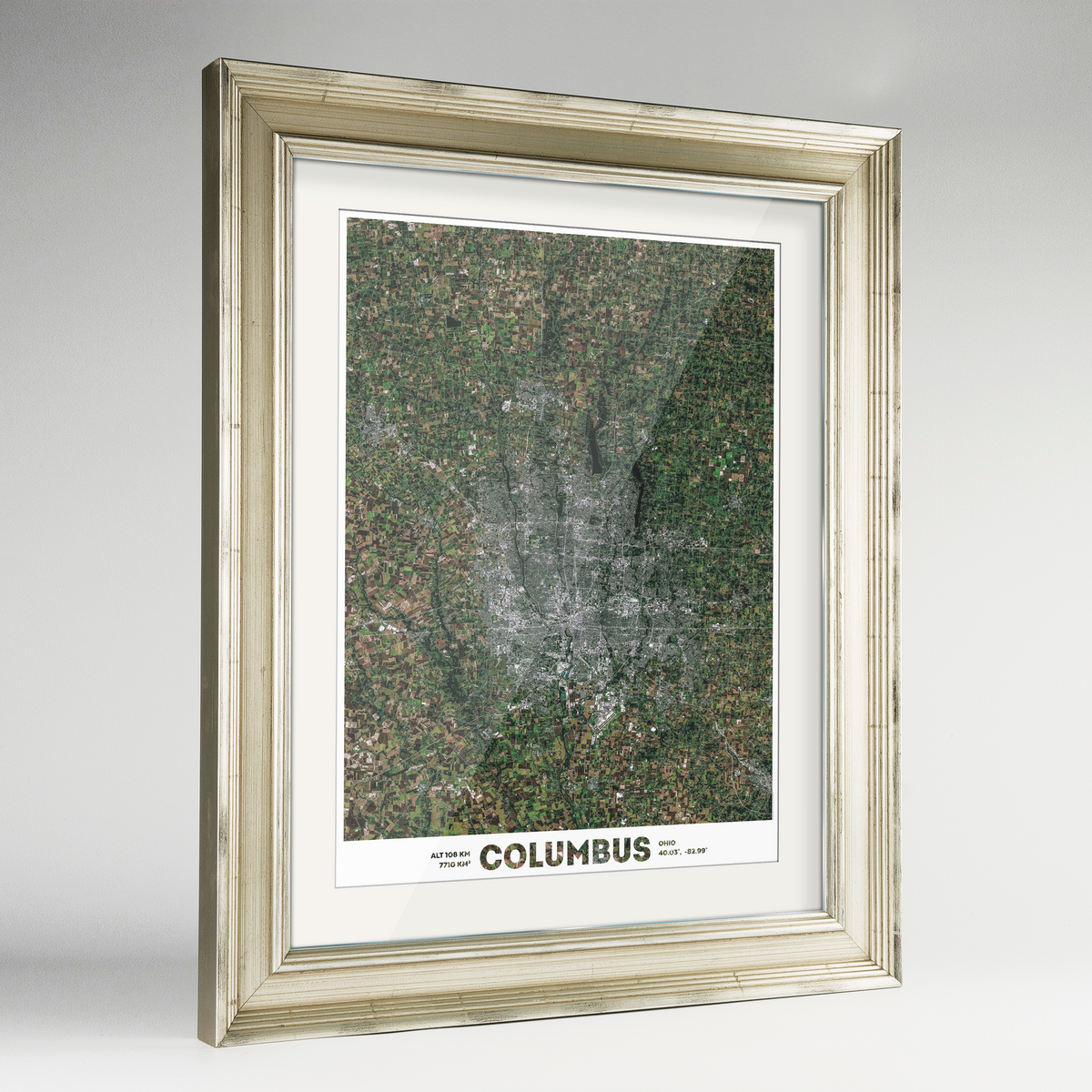 Columbus Earth Photography Art Print - Framed