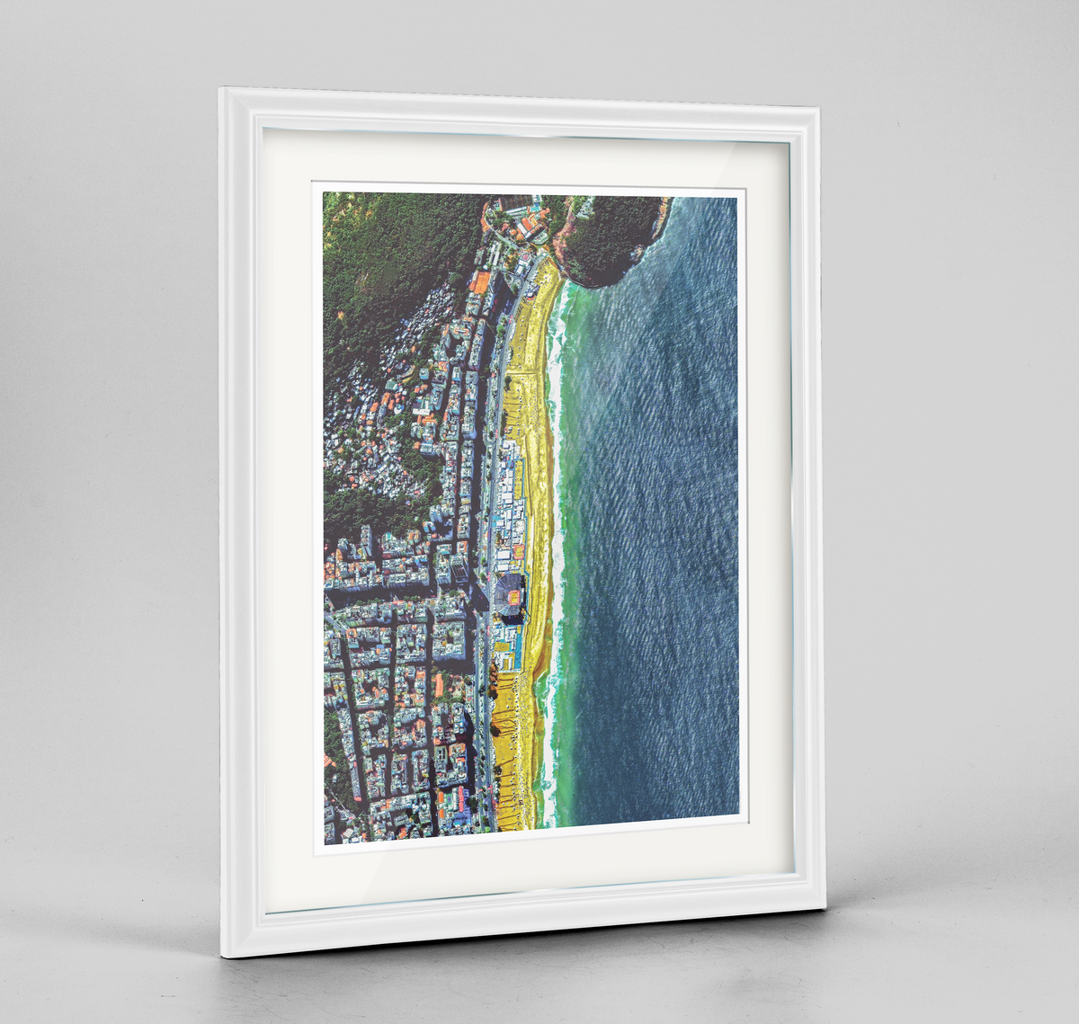 Copacabana Beach Earth Photography Art Print - Framed