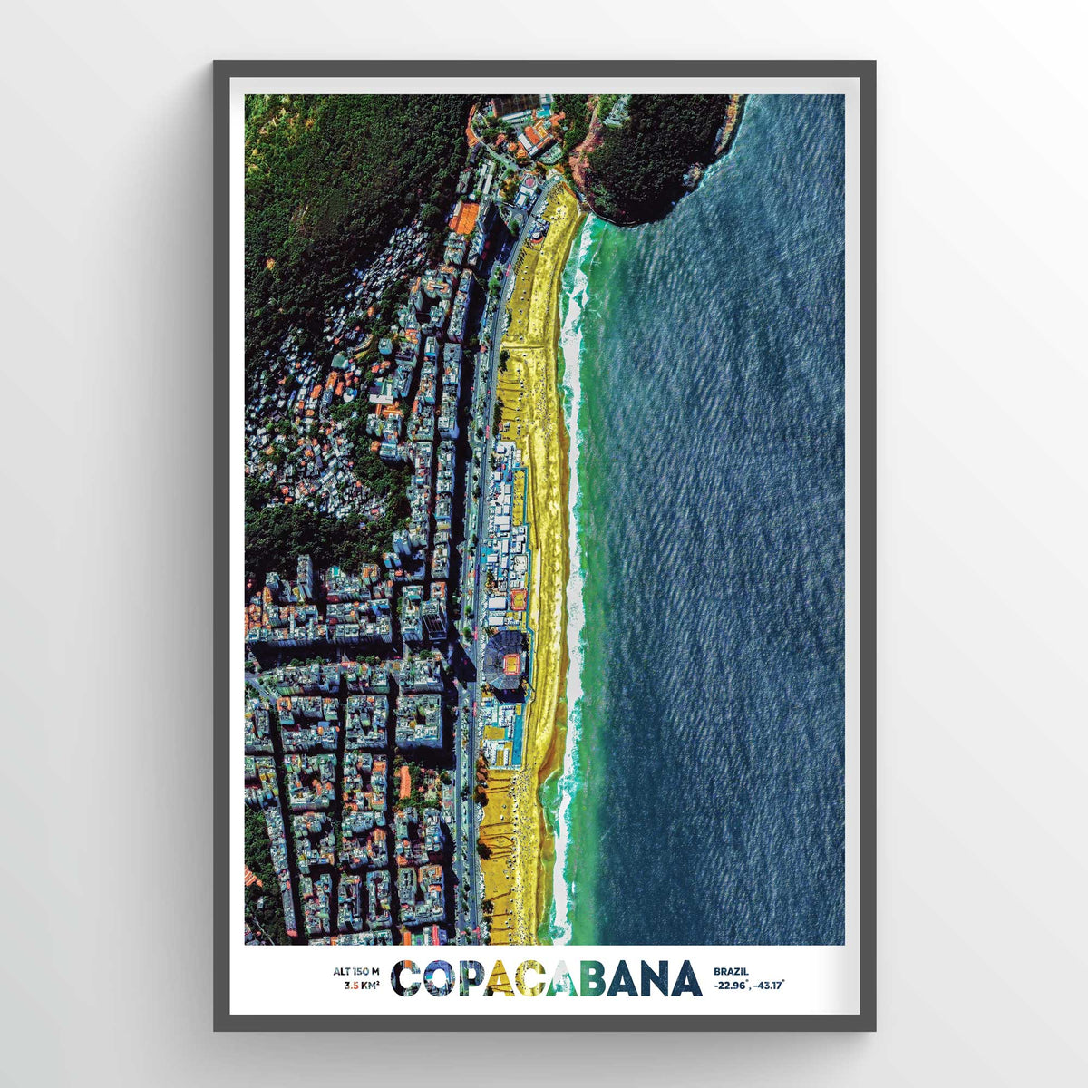 Copacabana Beach Earth Photography - Art Print