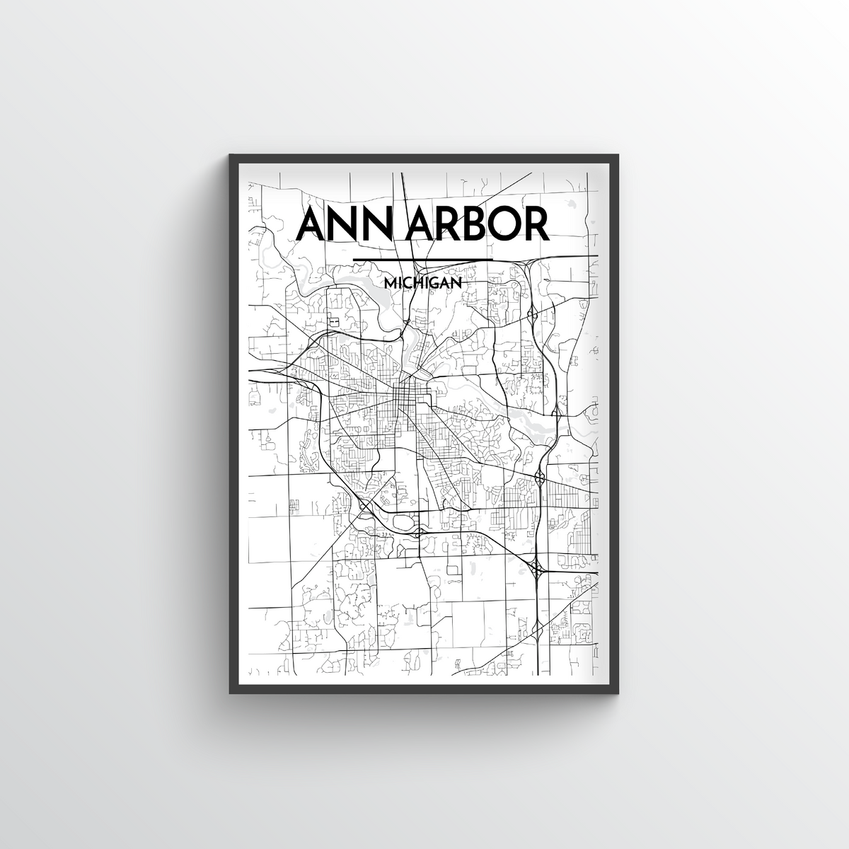 Ann Arbor Map Art Print - Point Two Design