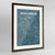 Framed Ann Arbor Map Art Print 24x36" Contemporary Walnut frame Point Two Design Group